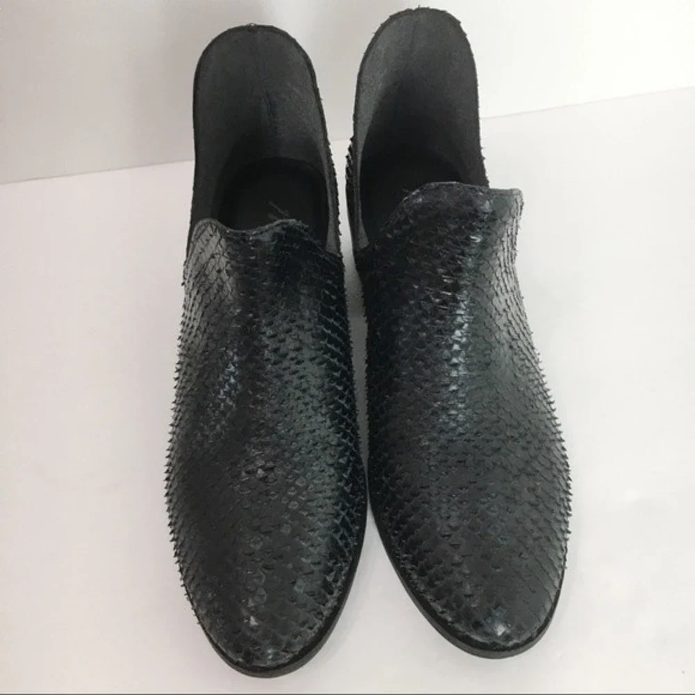 Matisse‎ Size 8 Black Leather Textured Snakeskin Leather Boots Shooties Shoes